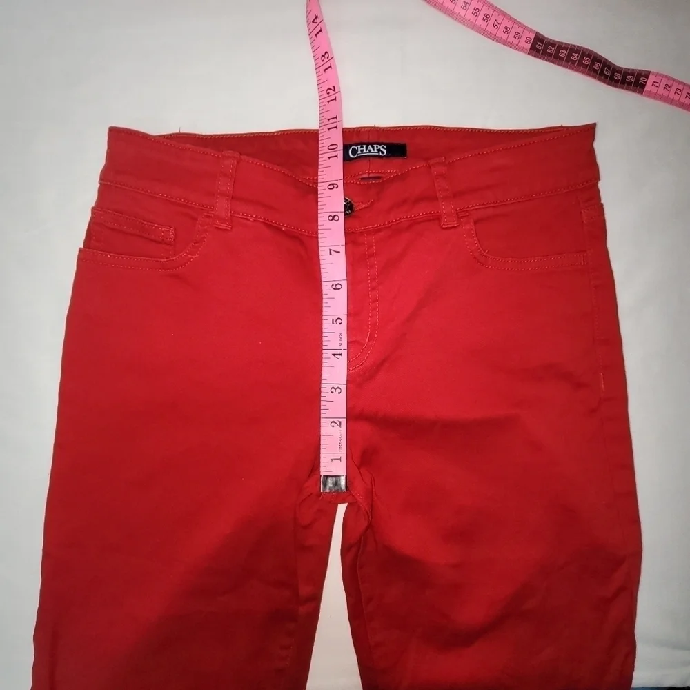 Chaps Mid-rise Stretch Red Women's Capri/Knee Length Jeans Size 4 - Picture 10 of 13